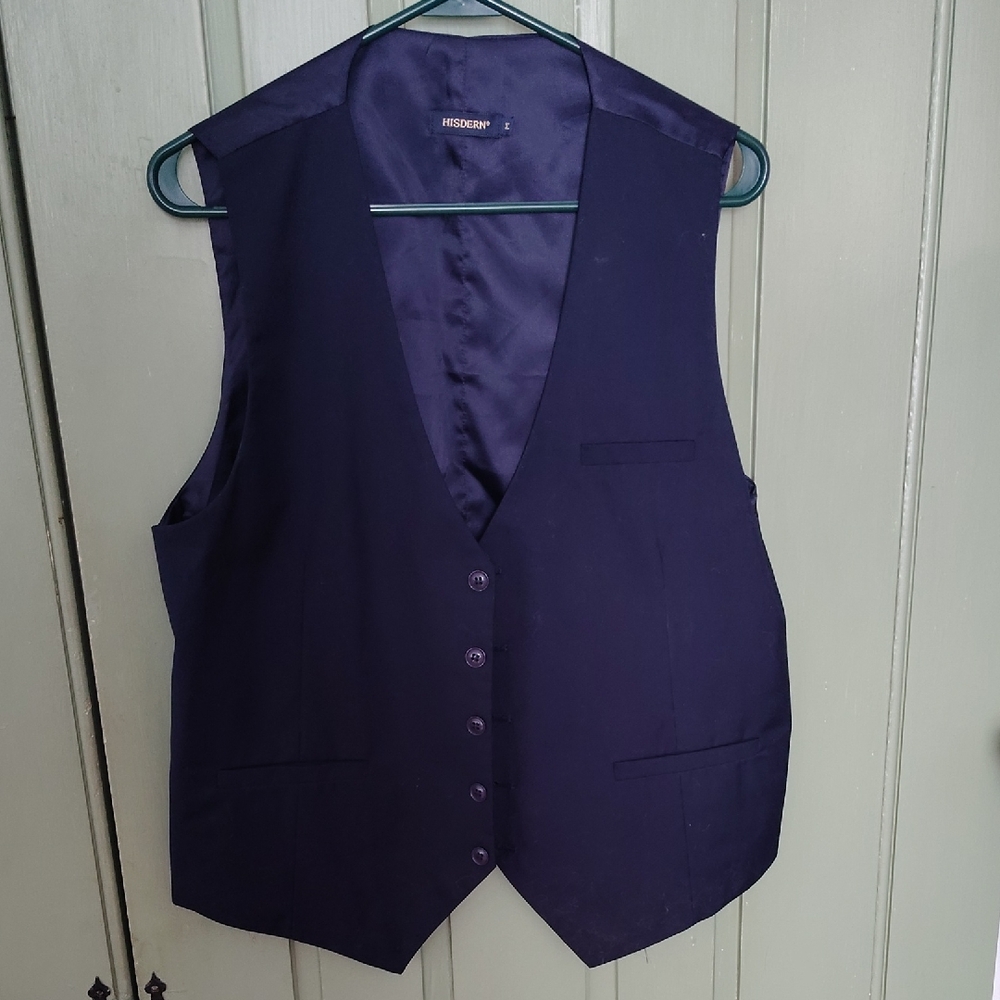 Hisdern Elegant Men's Dark Blue Vest